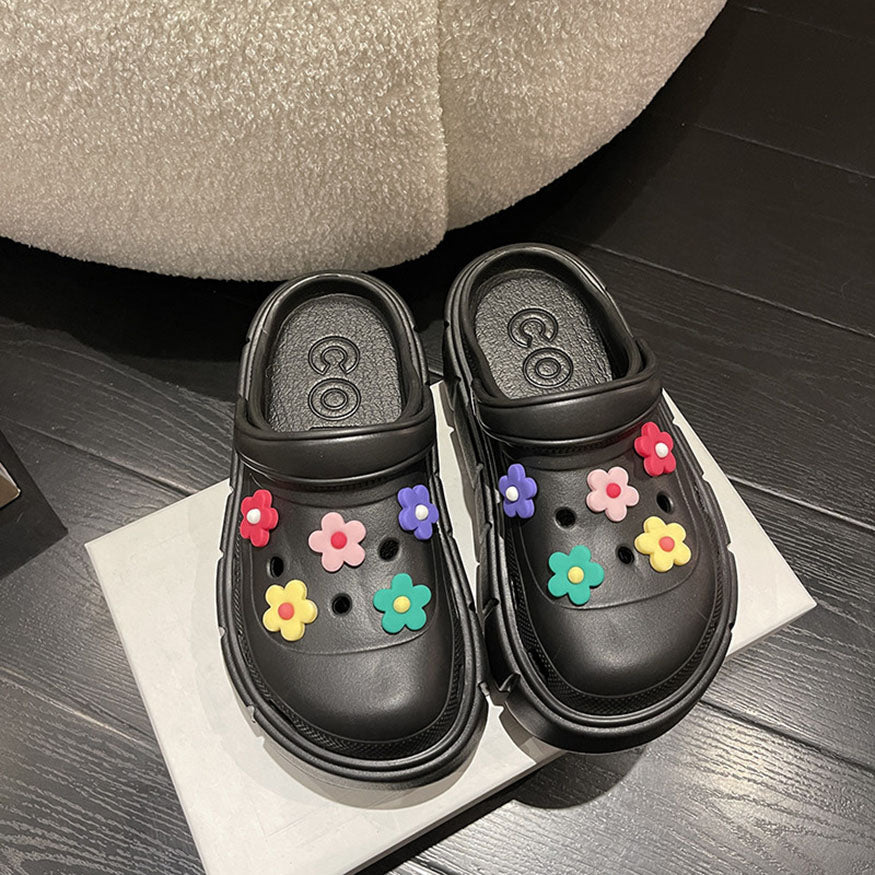 Colorful Flower-Charms Garden Clog