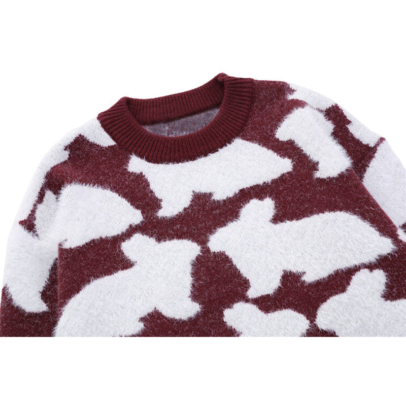 Rabbit Pattern Full Printed Pullover