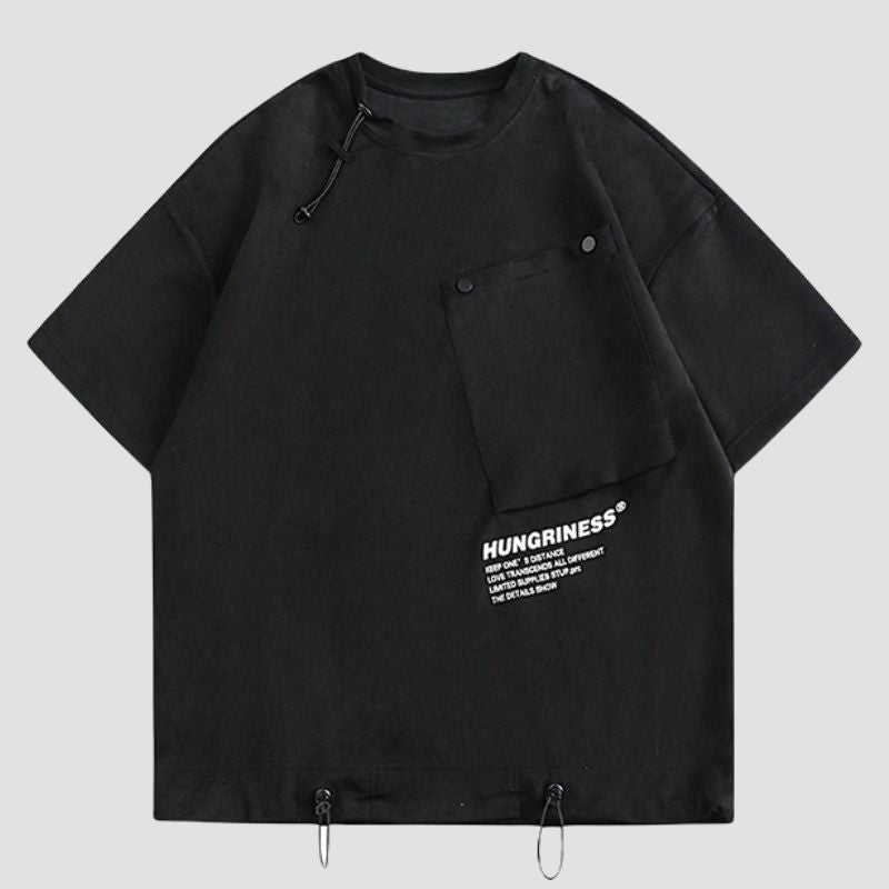 Camisetas con letras de bolsillo