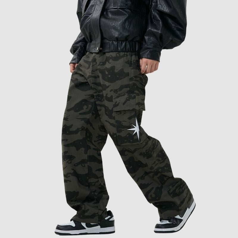 Pantalones cargo de camuflaje de hip-hop