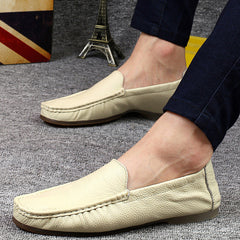 Zapatos casuales británicos sin cordones para hombre, cómodos y cómodos para conducir.