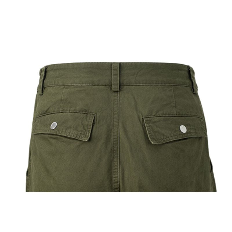 Pantalones cargo plisados ​​con parche de bolsillo lateral