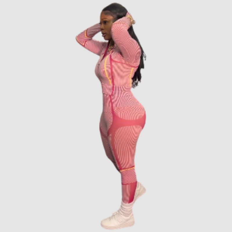 Irregular Printed Bodycon Sport Set