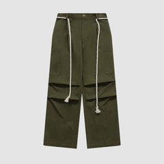 Pantalones cargo anchos con cordones