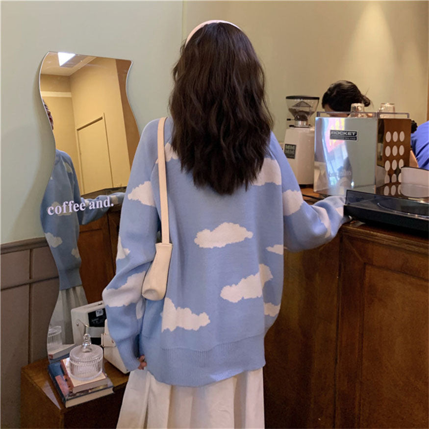 Chic Cloud Pattern Sweater