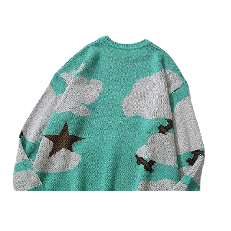 Cartoon Face Printed Pullover