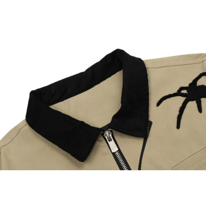 Streetwear Spider Embroidered Jacket