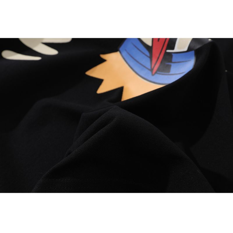 Cartoon Spaceship Printed Lapel Tee