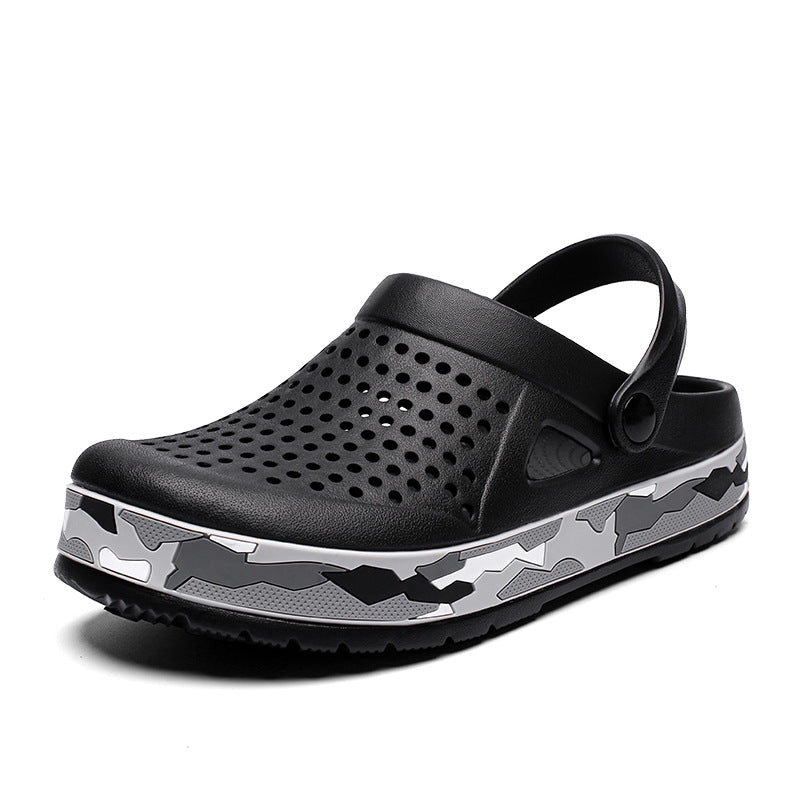 Men's Border Beach Outdoor Hole Closed Toe Sandals