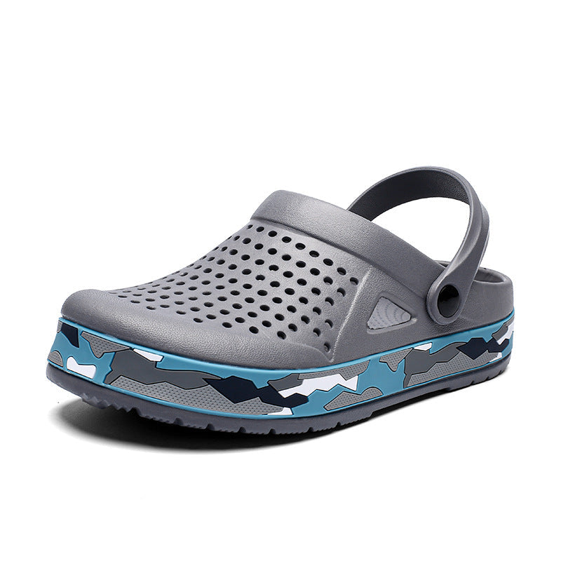 Men's Border Beach Outdoor Hole Closed Toe Sandals