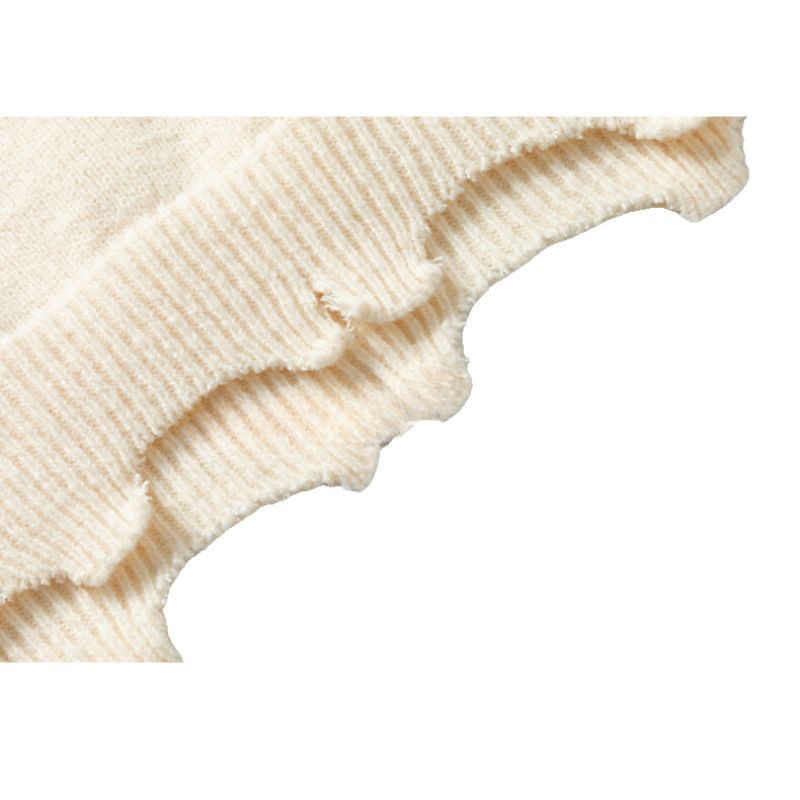 Pullover mit unregelmäßigem, rohem Rand