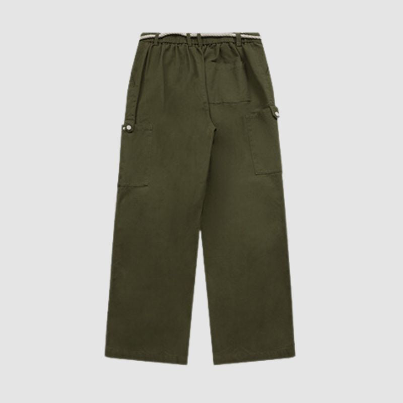 Pantalones cargo anchos con cordones