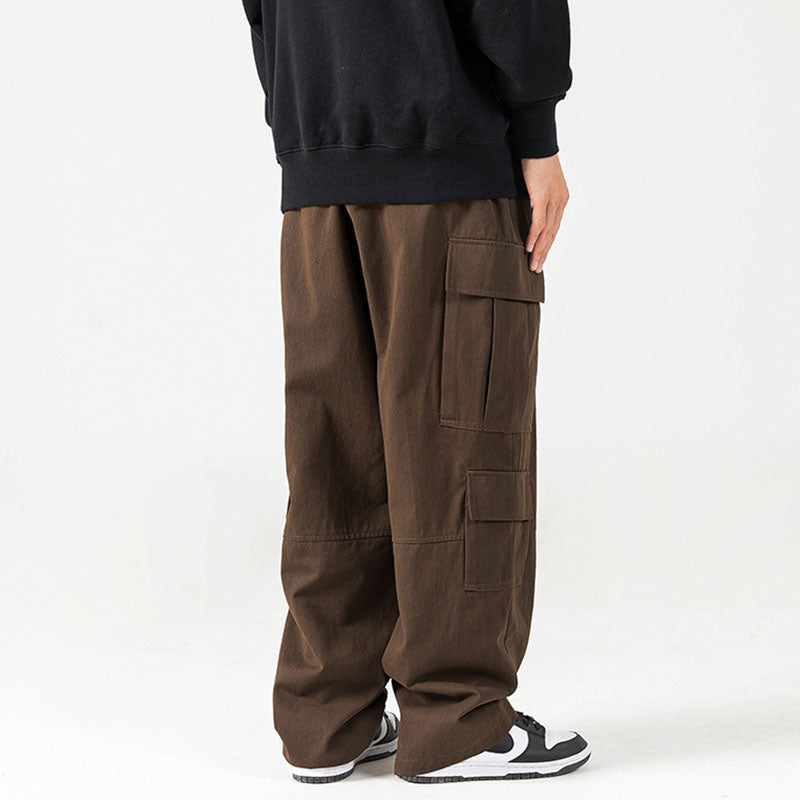 Multi Pocket Patch Solid Color Cargo Pants