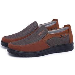 Zapatos casuales de tela vieja de poliuretano para hombre, talla grande