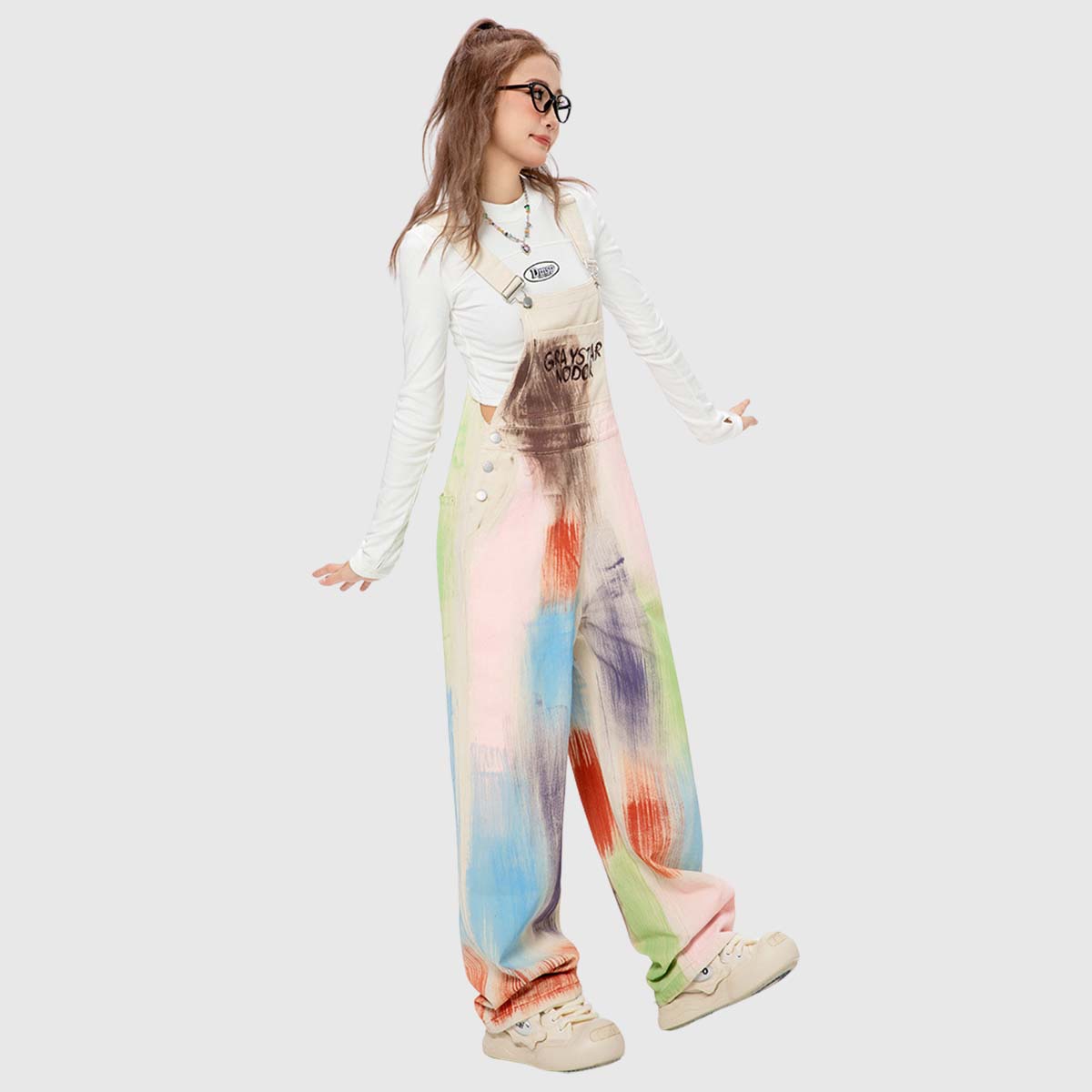 Rainbow Splash Tie-Dye Overalls