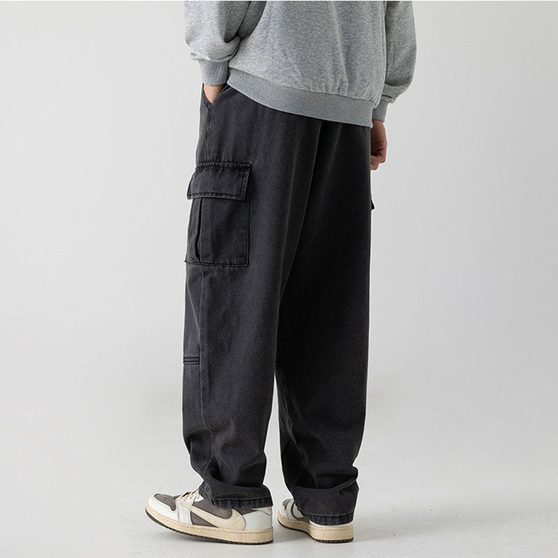 Pocket Patchwork Design Cargo Jeans