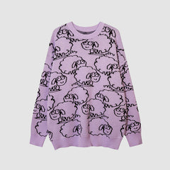 Cartoon Sheep Pattern Sweater