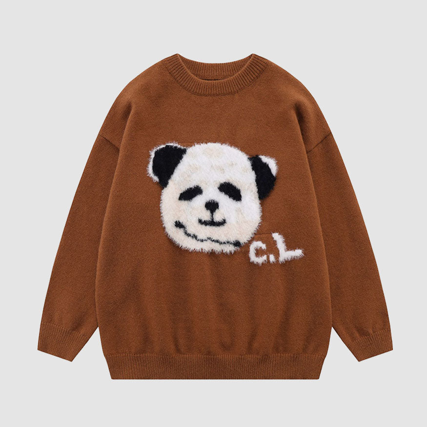 Suéter con estampado de panda divertido