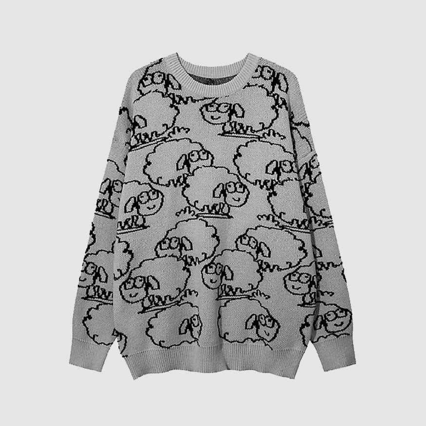 Cartoon Sheep Pattern Sweater