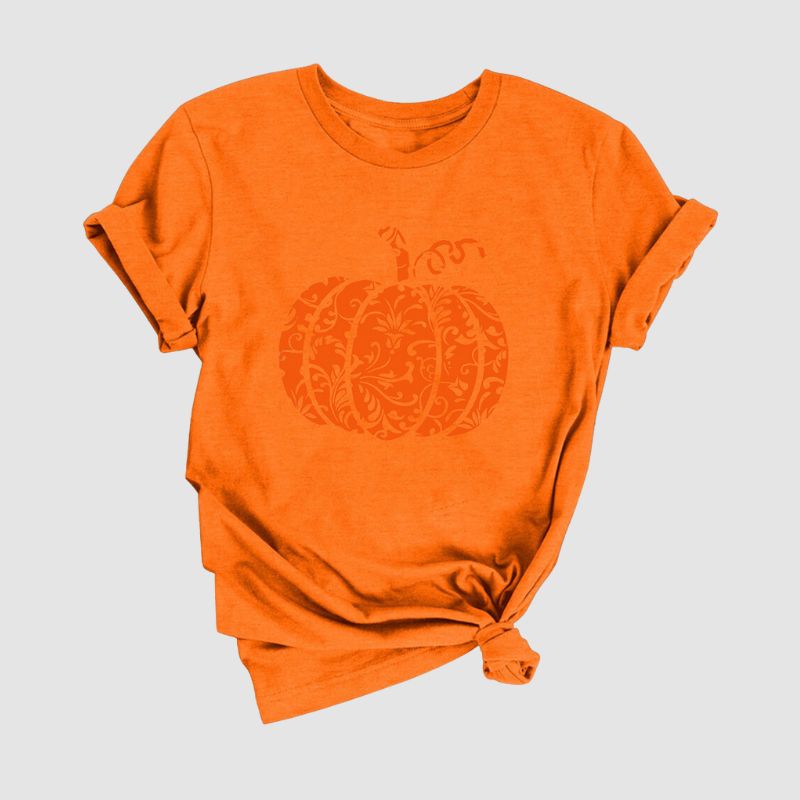 T-Shirt mit Halloween-Kürbis-Muster