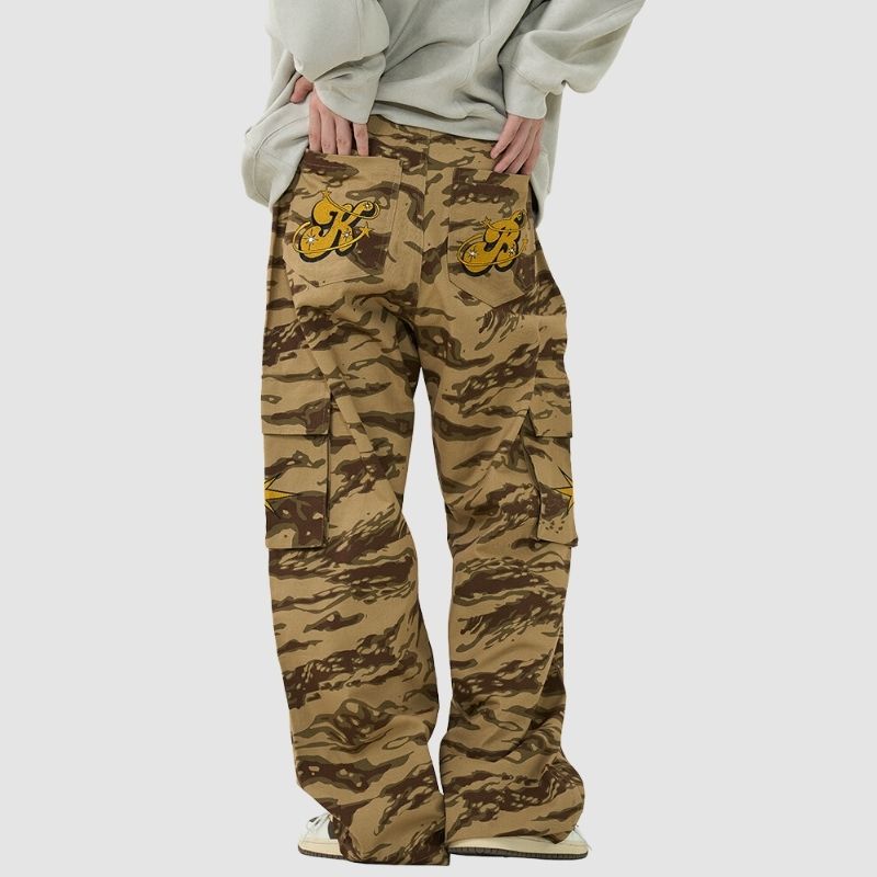 Pantalones cargo de camuflaje de hip-hop