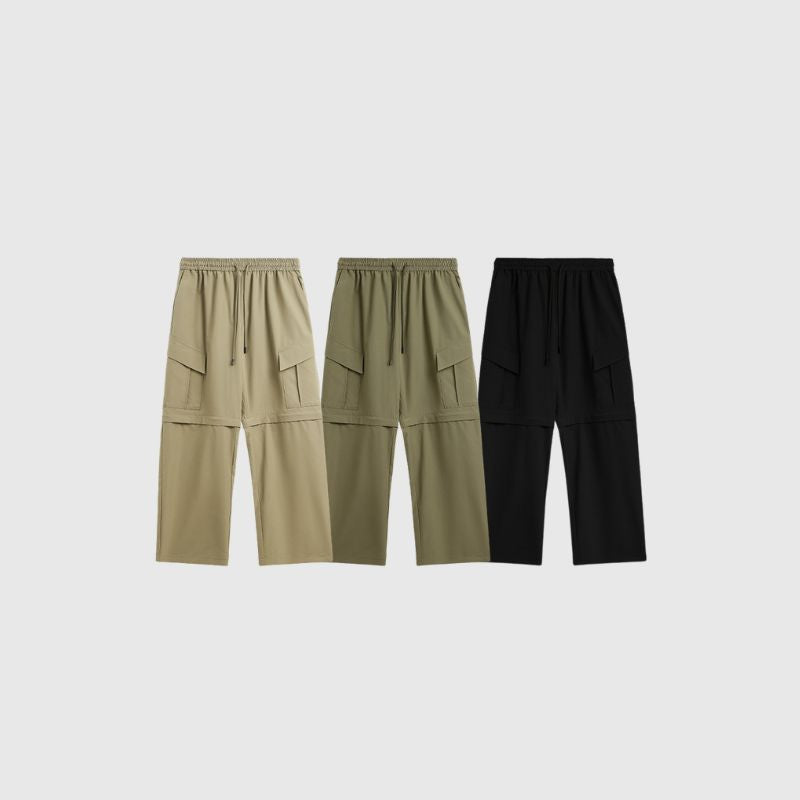 Pantalones cargo impermeables extraíbles con múltiples bolsillos