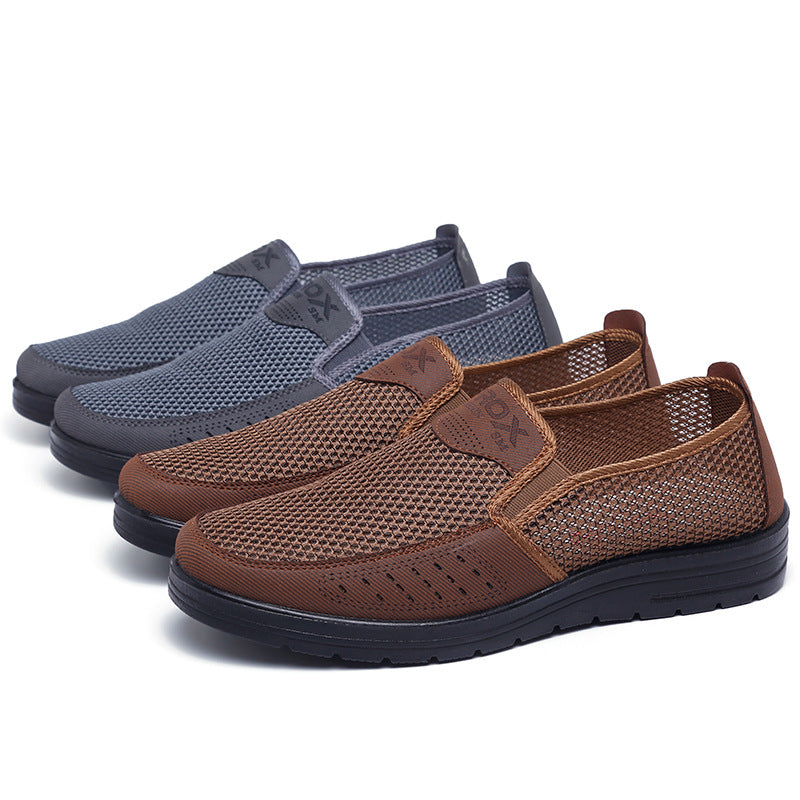 Sandalias transpirables con superficie de malla de tela antigua de Beijing para hombre