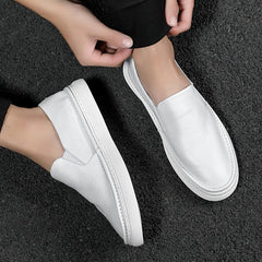 Echte Lazy White Vielseitige Slip-On-Sneakers für Herren