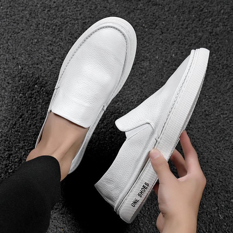 Echte Lazy White Vielseitige Slip-On-Sneakers für Herren