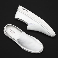 Echte Lazy White Vielseitige Slip-On-Sneakers für Herren