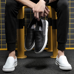 Echte Lazy White Vielseitige Slip-On-Sneakers für Herren