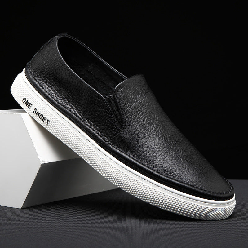 Echte Lazy White Vielseitige Slip-On-Sneakers für Herren