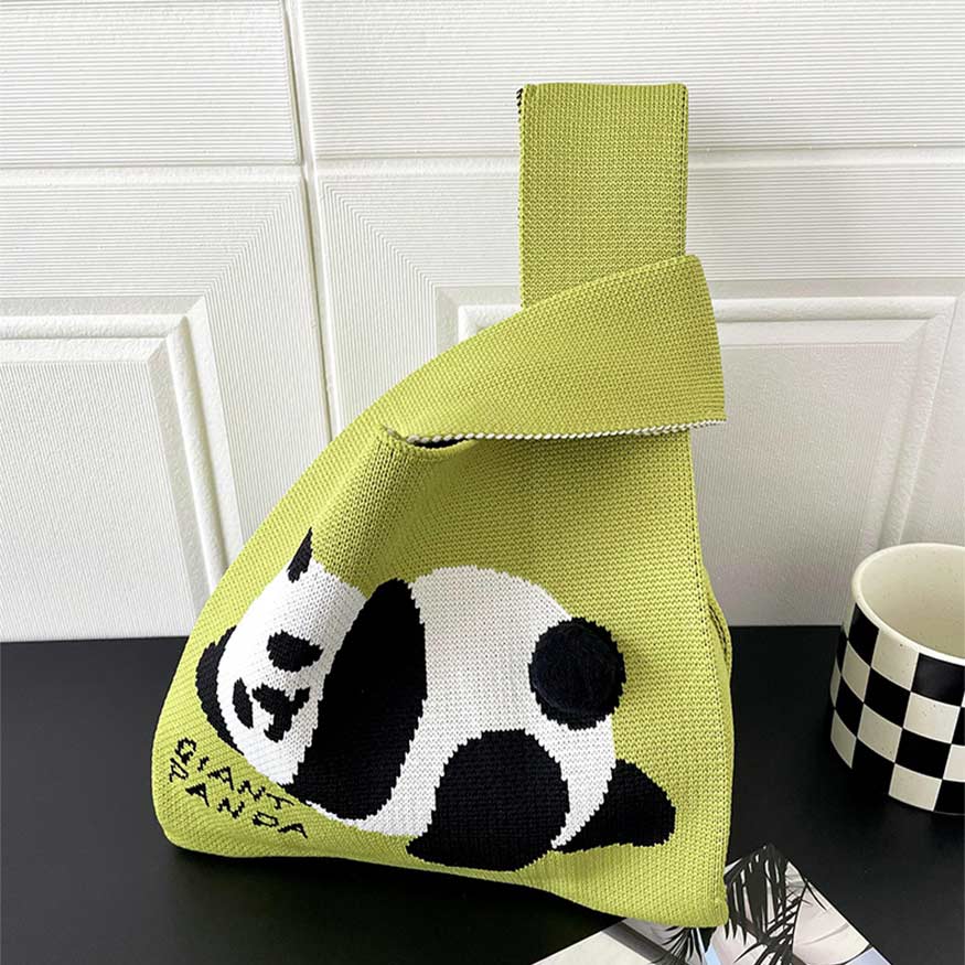 Bolso de punto elegante con diseño de panda