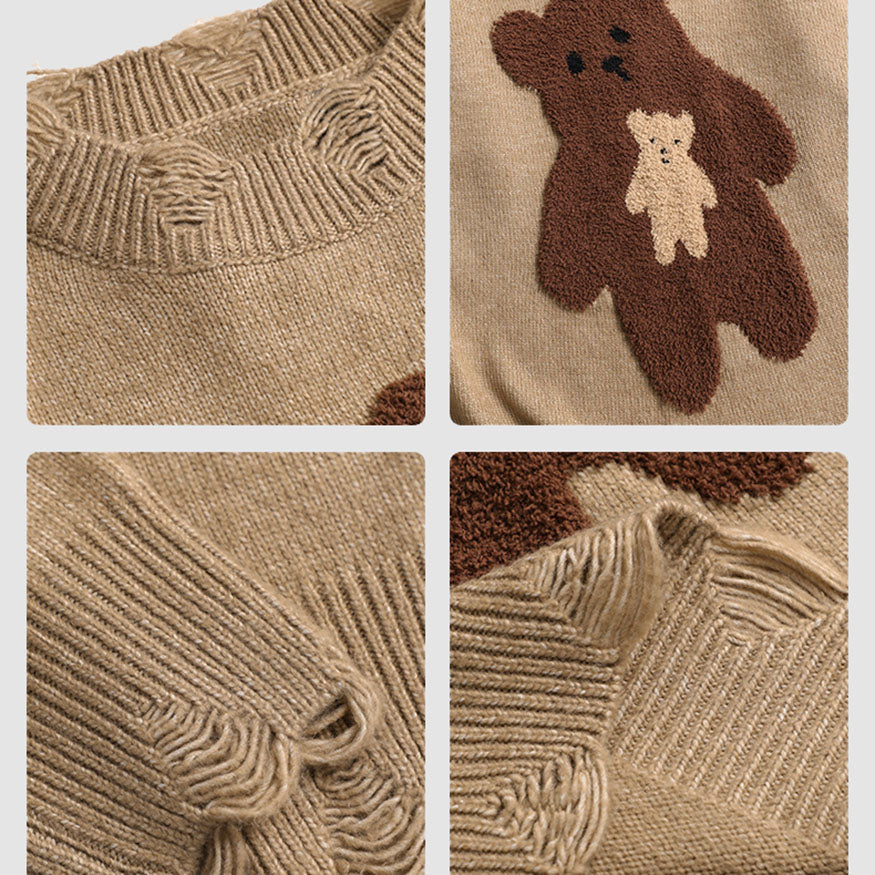 Cute Cartoon Bear Jacquard Sweater