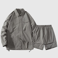 Solid Cargo Jacket Set