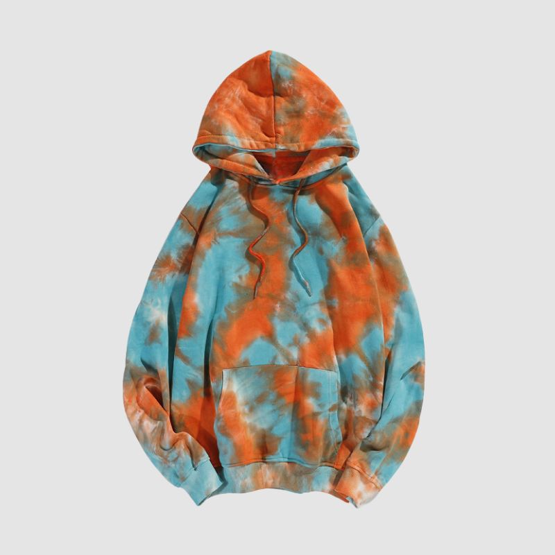 Sudadera con capucha tie-dye de hip-hop