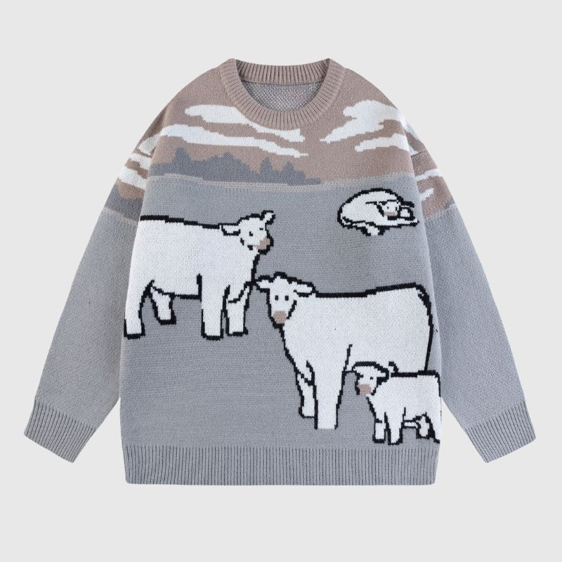 Vintage Kuh Cartoon Pullover