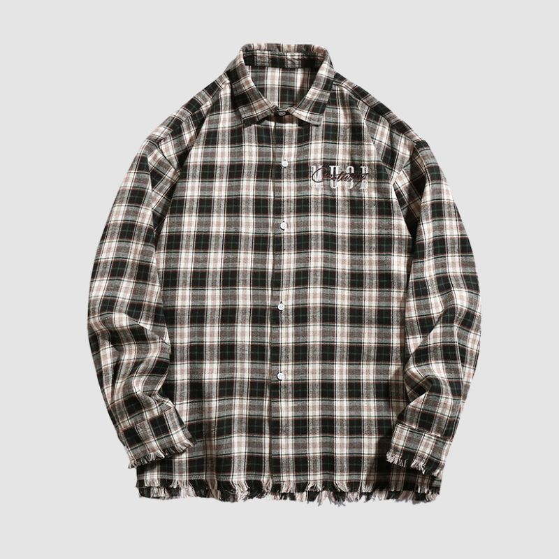 Raw Hem Plaid Shirts