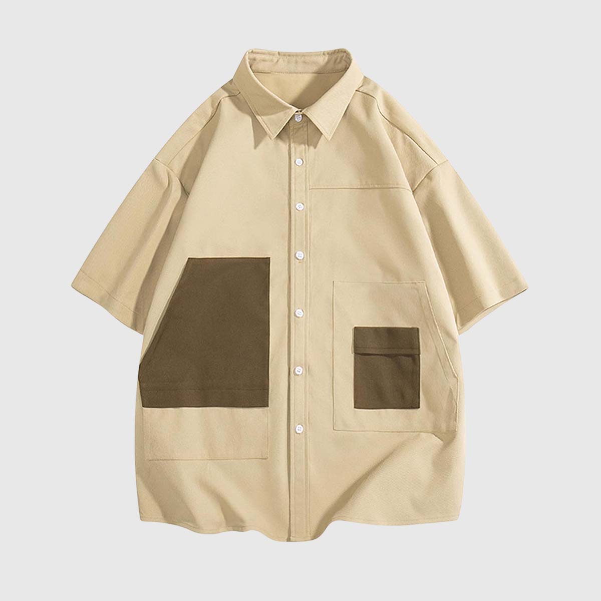 Two-Tone Oversized Utility Shirts