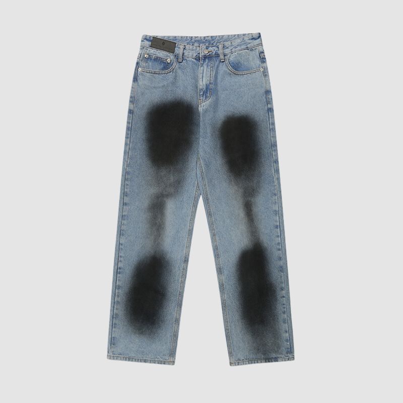 Dirty Fit Wash Jeans mit geradem Bein