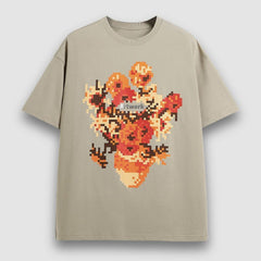 Camiseta con estampado de girasoles en mosaico