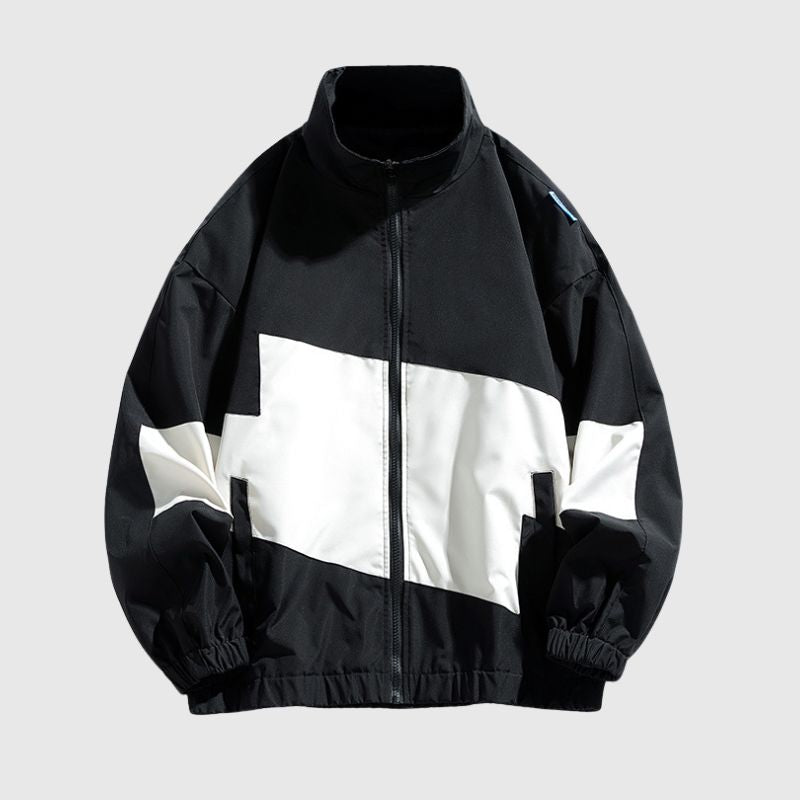 Jacke mit Stehkragen und Farbblockdesign