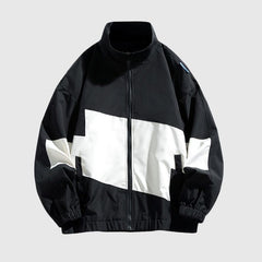 Jacke mit Stehkragen und Farbblockdesign