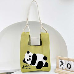 Bolso de punto elegante con diseño de panda