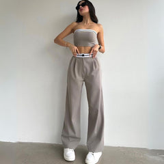 Conjunto de top de tubo y pantalones de pierna ancha