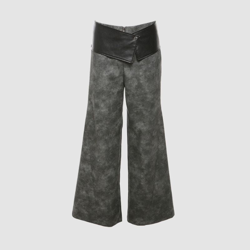 Wildlederhose mit weitem Bein und Sfumato-Musterdesign