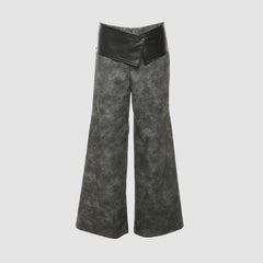 Wildlederhose mit weitem Bein und Sfumato-Musterdesign