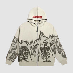Sudadera con capucha y cremallera Skull Fusion