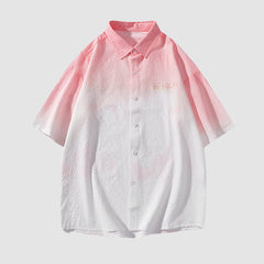 Gradient Dip-Dye Cotton Shirt