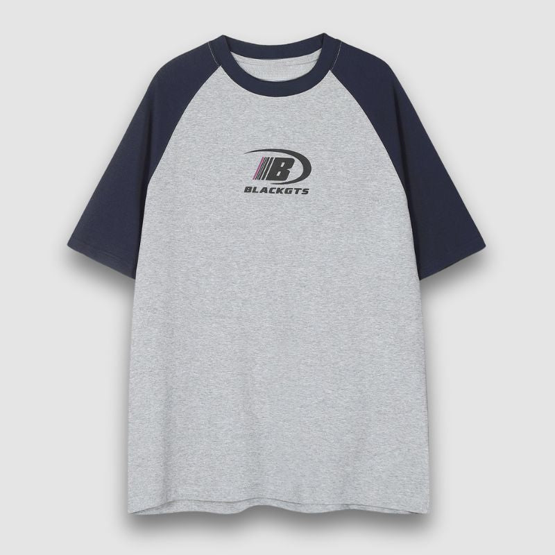 Contrast Raglan Letter Print Tee